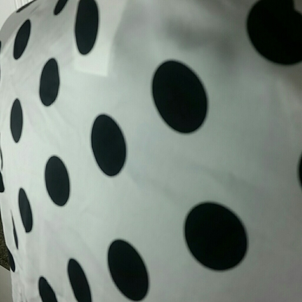ZARA BASIC l Zipper Polka Dot Silky Blouse LargeB5 - Picture 6 of 7